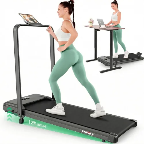 Miniatura 11 de FUNMILY Cinta de Correr Plegable con Almohadilla de Caminata Mejorada con Inclinación del 12%/15% y Barra de Manejo, Cintas de Correr Compactas