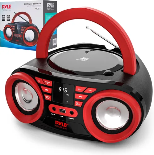 Miniatura 11 de PYLE REPRODUCTOR DE CD PORTÁTIL, REPRODUCTORES DE CD PARA EL HOGAR, REPRODUCTOR DE CD PORTÁTIL, POTENCIA MÁXIMA DE 50W, TRANSMISIÓN BT INALÁMBRICO