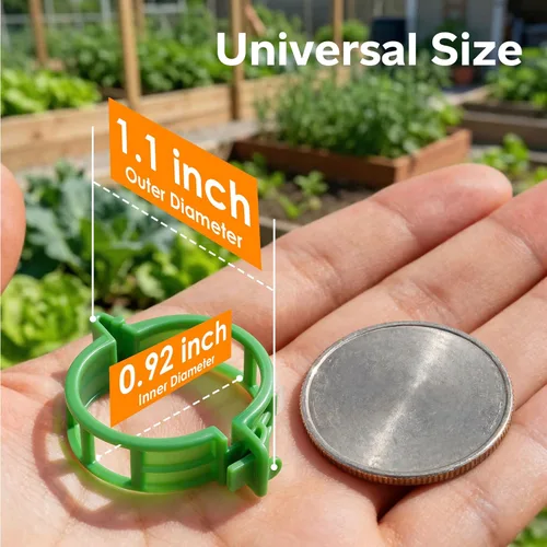 Miniatura 3 de 100 piezas de clips para tomate para plantas trepadoras, clips de soporte de planta de enrejado de plástico para jardín, clips reutilizables