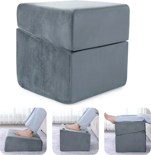 Miniatura 10 de ROYALAY Reposapiés ajustable debajo del escritorio para oficina, reposapiés de espuma de alta densidad con 3 alturas ajustables, reposapiés