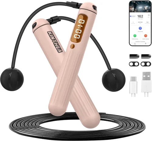 Miniatura 9 de KINTHEA - Cuerda de saltar inteligente 2 en 1, control de aplicación y registro de datos, cuerda de saltar inalámbrica con contador para mujeres