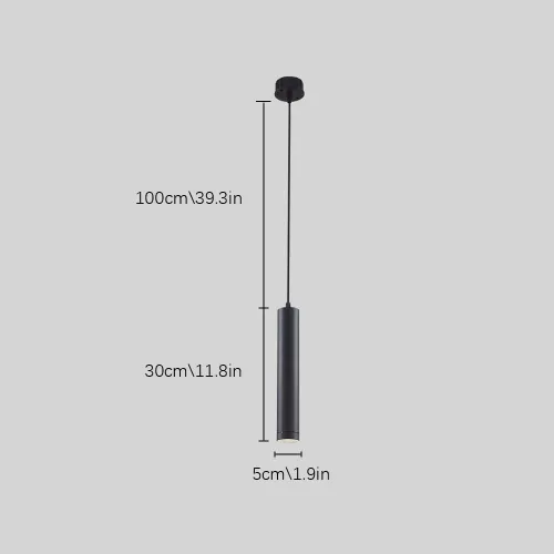 Miniatura 7 de Paquete de 3 luces colgantes de tubo largo de 5 W, nórdico, minimalista, negro, iluminación colgante de techo industrial de aluminio lineal, 3000k