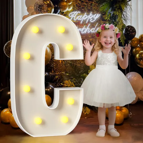 Miniatura 15 de Mixifox Letras V de marquesina de 3 pies, letras grandes iluminadas de 3 pies de alto con luces, letra grande para boda, compromiso, graduación