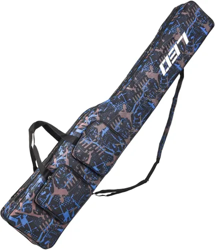 LEOFISHING Bolsa de almacenamiento de aparejos de pesca de 51.2 in/4.27 pies, organizador portátil de carrete de caña de pescar, cajas de