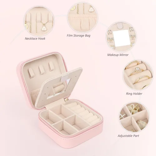 Miniatura 3 de Joyero pequeño con inicial, estuche organizador de joyas de viaje, estuche de joyería pequeño personalizado, estuche organizador de joyas, caja
