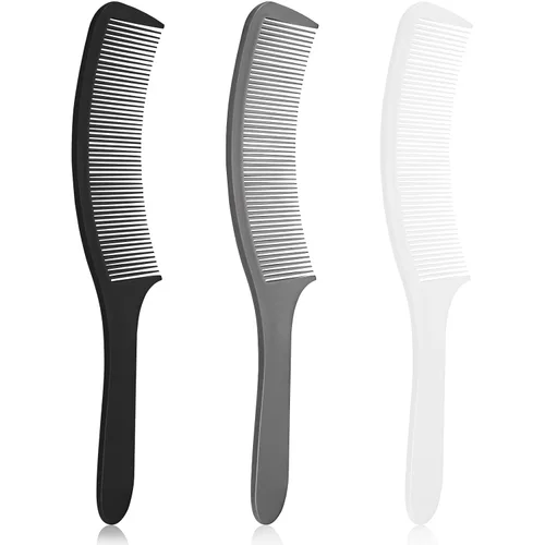 Juego de 3 piezas de peine de peluquero curvado en negro, blanco, gris: perfecto para cortes de pelo profesionales y peinado, diseño ergonómico de