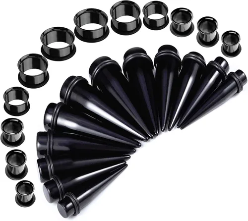 BodyJ4You - Juego de dilatadoresexpansores de oreja, de acero acrílico con túneles para oreja, 24 unidades, 00G-20 mm, multicolor
