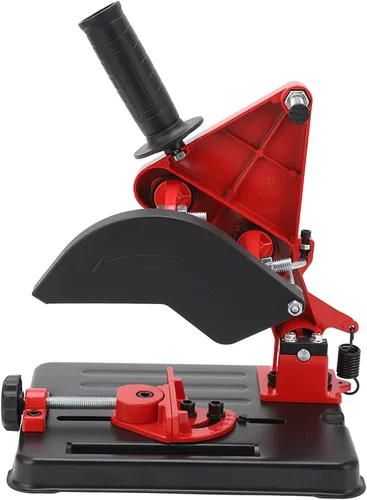Miniatura 5 de Soporte para amoladora angular, soporte fijo, estación de corte duradera para taller, hierro fundido, rojo y negro, se adapta a amoladora de 100 a