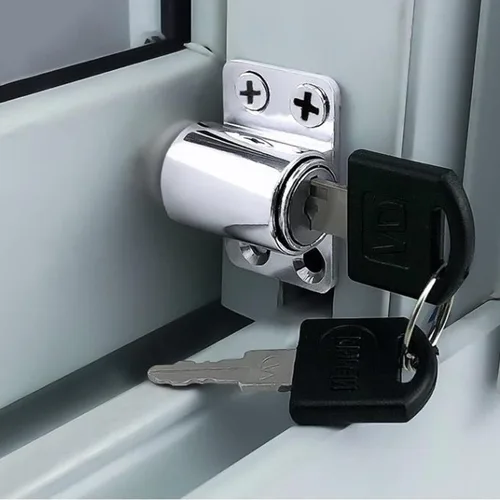 Cerraduras de ventana para ventanas de arriba y abajo con llave, cerraduras de seguridad de aleación de aluminio para el hogar y la oficina (negro y