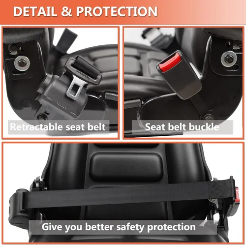 Miniatura 2 de Asiento universal para montacargas, asiento para tractor con micro interruptor, apoyabrazos y cinturón de seguridad, para tractor, excavadora
