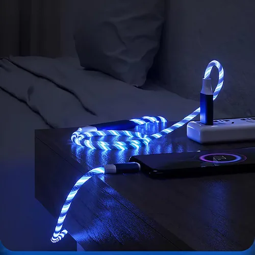 Miniatura 6 de Cable de carga 3 en 1, cable de carga LED múltiple, cable de carga iluminado, cable USB 3A, compatible con la mayoría de teléfonos inteligentes