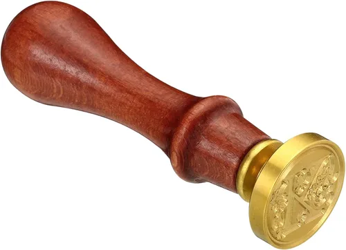 Miniatura 4 de PATIKIL Sello de cera del alfabeto K, sello de cera de sellado de letra inicial, clásico retro, cabeza de latón extraíble, mango de madera