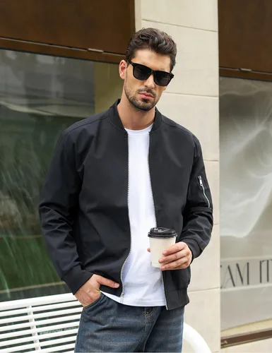 Miniatura 3 de MAGNIVIT - Chaqueta bomber ligera para hombre, cortavientos, casual, para primavera y otoño, para exteriores