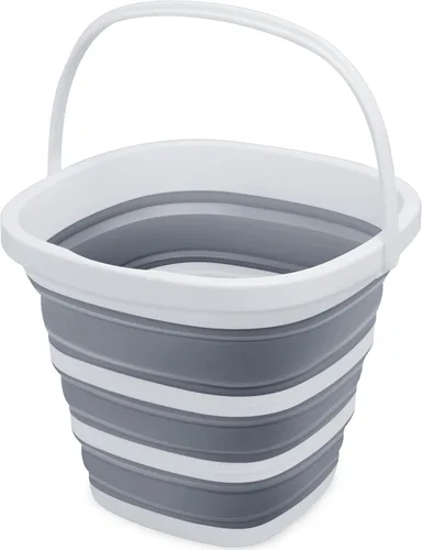 Miniatura 9 de Goderewild Paquete de 2 cubos plegables pequeños, 1.4 galones/5 litros sin BPA, cubos de agua plegables para lavado de autos, campamento, playa