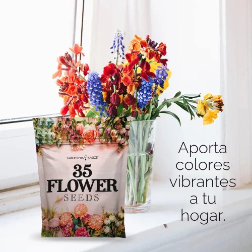 Miniatura 7 de Gardeners Basics, paquetes de semillas de flores para plantar 35 variedades individuales perennes, anuales, semillas de flores silvestres