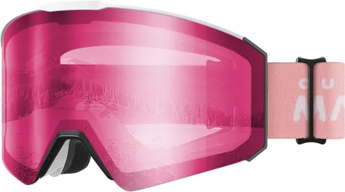 OutdoorMaster Falcon - Gafas de esquí con lente intercambiable magnética, anti niebla, protección UV, OTG, gafas de snowboard para jóvenes