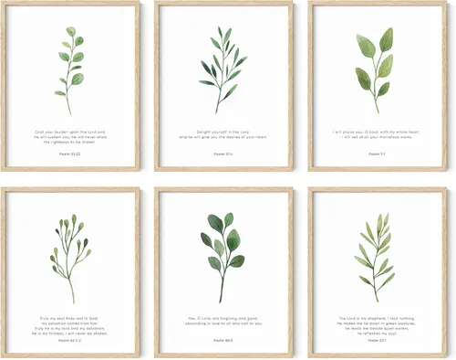 Miniatura 10 de HAUS AND HUES Decoración de pared con versículos bíblicos, juego de 6 impresiones artísticas de las Escrituras cristianas, decoración de pared