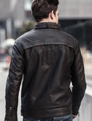Miniatura 2 de CHOUYATOU - Chaqueta de piel sintética para hombre