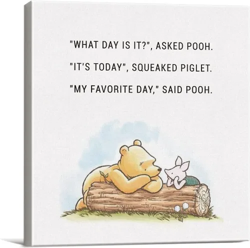 Miniatura 10 de Arte de pared clásico con cita de Winnie the Pooh, retro, Any Day Spent With You is My Favorite Day Sayings, lienzo, cuadros enmarcados, letrero