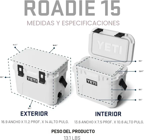 Miniatura 5 de YETI Roadie 15 - Enfriador duro con correa de hombro DoubleDuty Rojo rescate