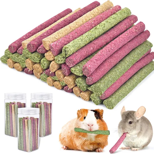 Miniatura 11 de ERKOON Timothy - Palitos de heno, juguetes masticables de conejo para dientes, palitos molares naturales, golosinas para conejitos, conejillos