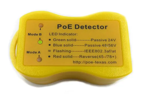 Detector PoE para IEEE 802.3 o PoE pasivo: identifica rápidamente la alimentación a través de Ethernet; la pantalla indica pasivo o 802.3af/at; 24v,