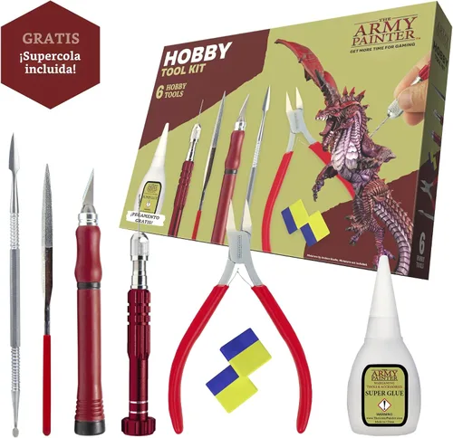Miniatura 2 de The Army Painter, Kit de herramientas Hobby con pegamento y 6 herramientas: taladro con 3 brocas, cuchillo de hobby, cortador lateral, herramienta