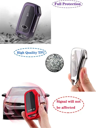 Miniatura 5 de Horande Funda Protectora de TPU Blanda para Llavero de Coche, Compatible con Kia Telluride K5 Ceed Cerato Forte NIRO Seltos SX Turbo Sorento Soul