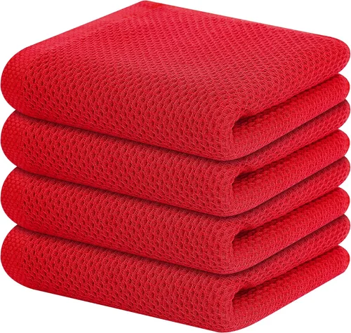 Miniatura 111 de Kitinjoy - Paños de cocina de 100 % algodón, tela de tejido gofrado, paño de limpieza ultrasuave, absorbente y de secado rápido. Gris Oscuro