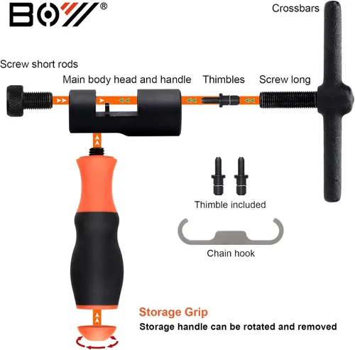 Miniatura 5 de Kit de herramientas universal para cadena de bicicleta con disyuntor de bicicleta, alicates de cadena principal, comprobador de cadena