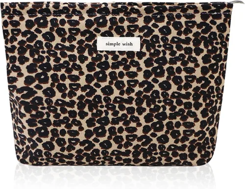 Miniatura 11 de Wudygirl Bolsa de maquillaje de lona para mujer, organizador estético de maquillaje, bolsa de maquillaje de viaje, bolsa de aseo para bolso, bolsa