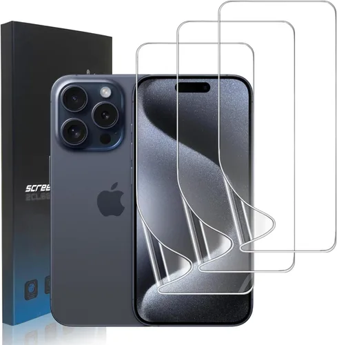 Miniatura 20 de Paquete de 3 protectores de pantalla de película de hidrogel para iPhone 16 Pro Max, protector de pantalla transparente de TPU suave para iPhone 16