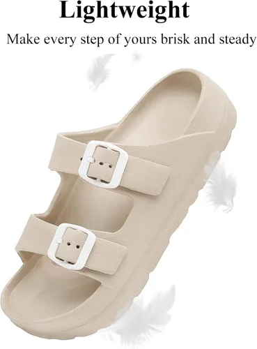 Miniatura 5 de Sandalias de plataforma para mujer con soporte de arco, hebilla ajustable, sandalias de playa para mujer, cómodas, ligeras, ultraacolchadas