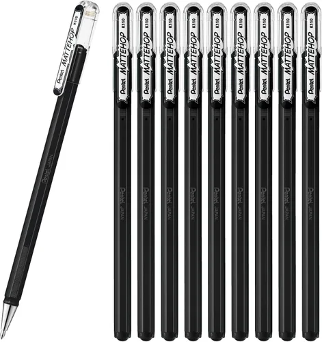 Miniatura 22 de Pentel Mattehop - Cartera con rodillo de gel de 0.039 in, 7 piezas, colores originales Surtido