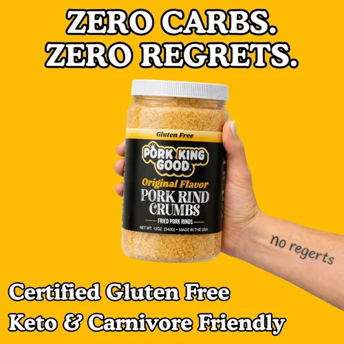 Miniatura 6 de Pan rallado de corteza de cerdo bajo en carbohidratos Keto de Pork King Good ¡Perfecto para dietas cetogénicas, paleo, sin gluten, sin azúcar