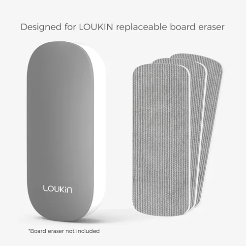 Miniatura 3 de loukin Paquete de 6 repuestos reemplazables de borrado en seco, almohadillas magnéticas de fieltro para pizarra blanca, borradores de pizarra
