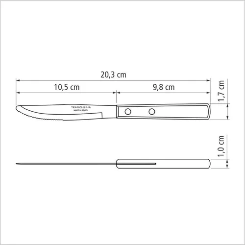 Miniatura 3 de Cuchillo de Mesa Tramontina 7.9 in Poli Rojo