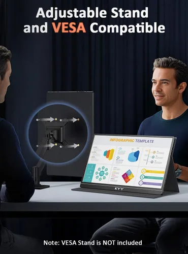 Miniatura 6 de KYY Monitor portátil 4K de 15.6" Monitor portátil para portátil UHD IPS 3840X2160 Pantalla externa con 100% sRGB y HDR Monitor