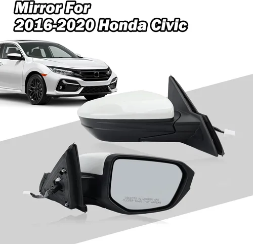 Miniatura 7 de Espejo lateral del pasajero compatible con Honda Civic Coupe Sedan Hatchback 2016, 2017, 2018, 2019, 2020, 2021, espejo con cristal eléctrico, sin