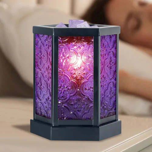CVHOMEDECO. Calentador eléctrico marroquí de cera derretida, calentador de velas decorativo para velas perfumadas, cera derretida y tartas para