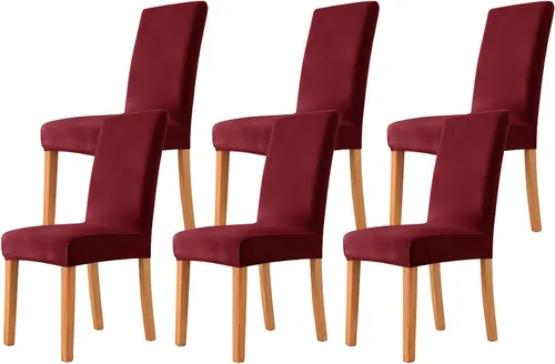 Miniatura 68 de Velvet Chair Covers Beige Gray, Stretch Dining Room Chair Covers 2 Pack, Super Fit Dining Chairs Slipcovers Spandex Washable Kitchen Parson Chair