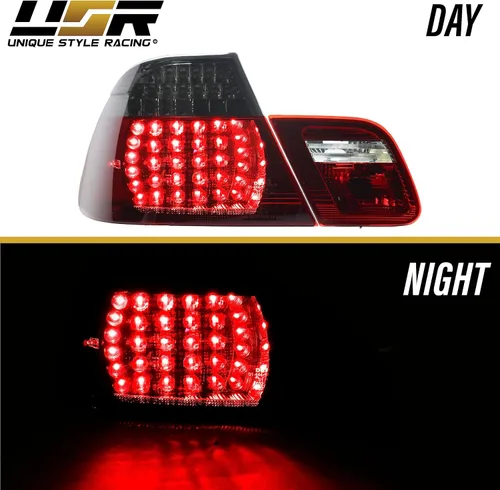 Miniatura 5 de 00-03 E46 2D Luces Traseras - Actualización LED Ahumado de Estilo Europeo Juego de Lámparas Traseras (Izquierda + Derecha, Interior + Exterior)
