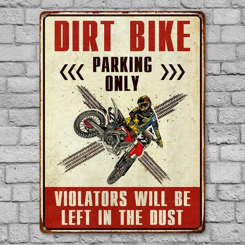 Miniatura 2 de Letrero decorativo de motocross para niños, accesorios de motocross para hombres, regalos de motocross para hombres, aluminio libre de óxido, 9 x 11