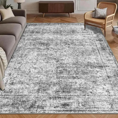 Miniatura 15 de Alfombra de Área Lavable 2'6'' x 8' Alfombra Persa Tradicional Vintage - Alfombra Plegable Desgastada Antideslizante Lavable a Máquina para Sala
