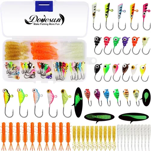 Kit de Pesca Dovesun Señuelos de Pesca en Hielo Plantillas de Pesca en Hielo Señuelos de Pesca en Hielo para Lucios Señuelos de Crappie 135