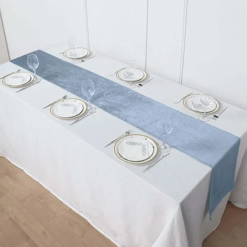 Miniatura 11 de Efavormart - Camino de mesa de terciopelo negro de alta calidad de 12 x 107 pulgadas para decoración de bodas y fiestas
