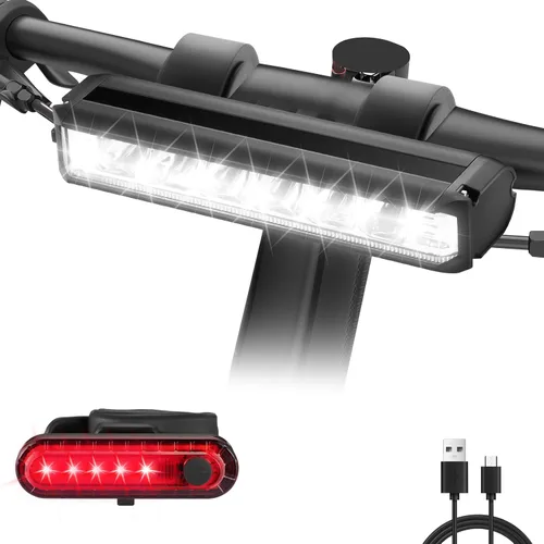 Miniatura 9 de High Lumens Super Bright Bike Light for Night Riding, USB Rechargeable Bicycle Headlight, Waterproof Bike Headlight, Waterproof Bike Headlight and