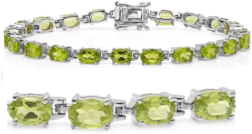 Miniatura 4 de Amanda Rose Collection Pulsera de tenis con piedras preciosas en plata de ley, elige entre amatista, topacio azul o peridoto Pulseras de regalo