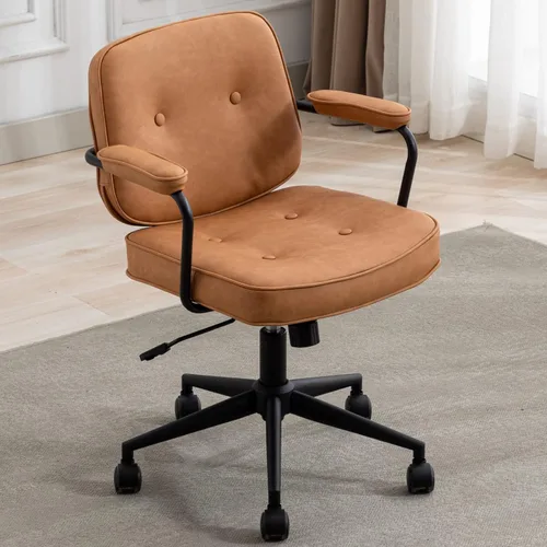 Miniatura 7 de Ya-Home Silla de escritorio giratoria moderna con reposabrazos, cómoda silla de computadora de altura ajustable con ruedas, silla de escritorio