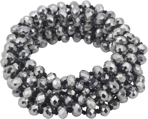 Miniatura 6 de Firstmeet - Collar con nudo de cuerda, de cuentas de cristal, largo, para mujer.